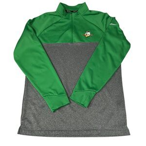 Nike Golf Oregon Ducks Men's 1/4 Zip-Up Pullover Jacket Green Gray Size Medium